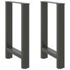 VidaXL Dining Table Legs Anthracite 2 Pieces 60 X (72-73) Cm Steel 4013306