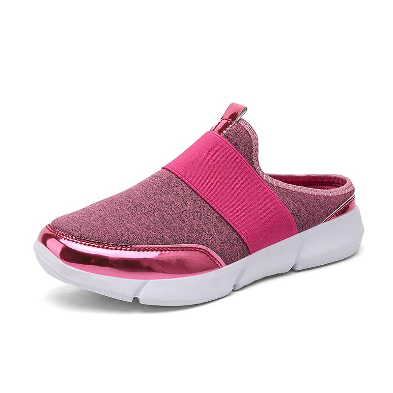 2025 Spring/Summer Lightweight Women s Casual Half Slippers: Plus Size, Single Sandals 38 малиновый