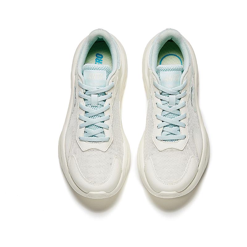 Anta Lingyu Lightweight Breathable Low-Top Casual Running Shoes Women Sneakers White Blue 922525522-3
