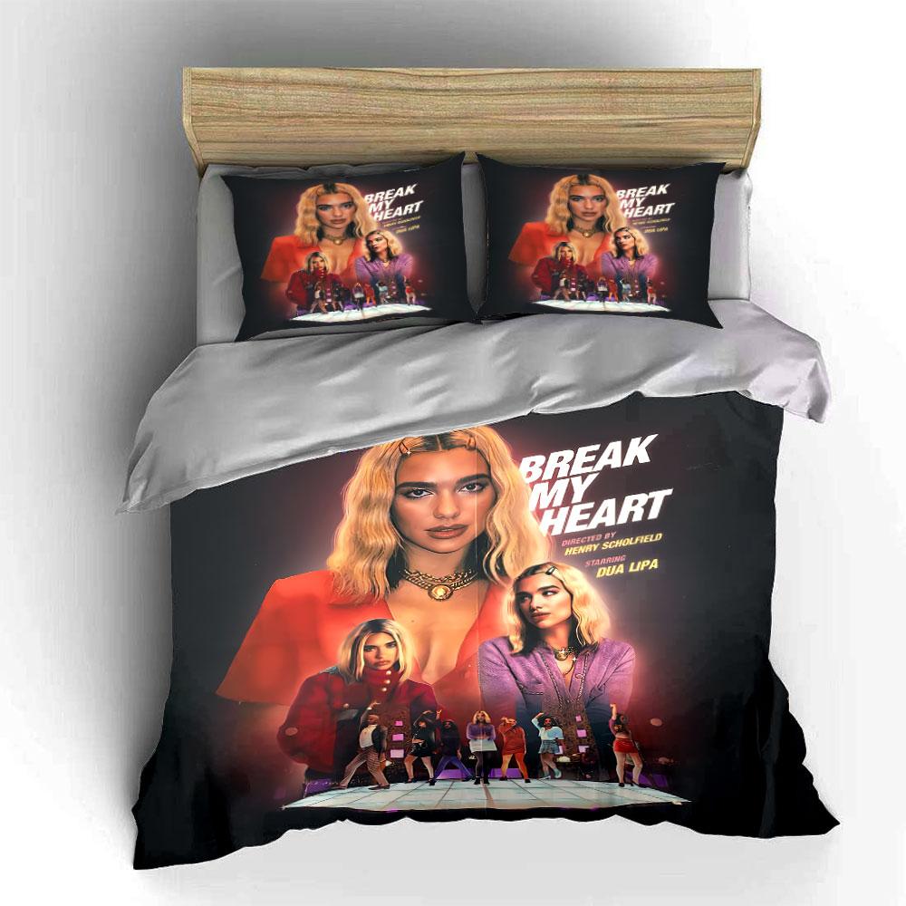 Break My Heart Poster Graphic Bedding Duvet Cover Set Duvet Cover Pillowcases  (1*Duvet Cover 2*Pillowcases, Without Duvet Insert)