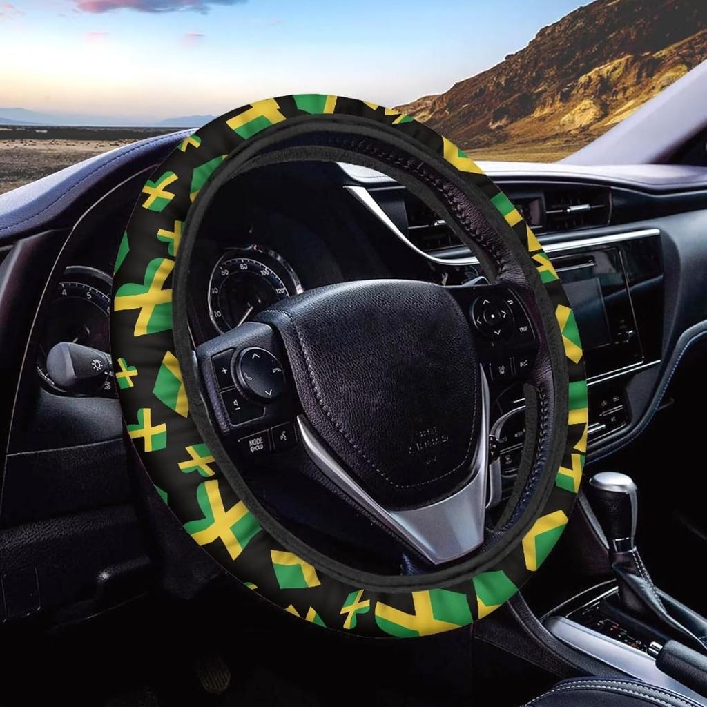 15inch Cow Sunflower Auto Steering Wheel Cover for Women Men Sunflower Lover,Brown Cowhide Steering Wheel Cover Protector Accessory Elastic and Anti