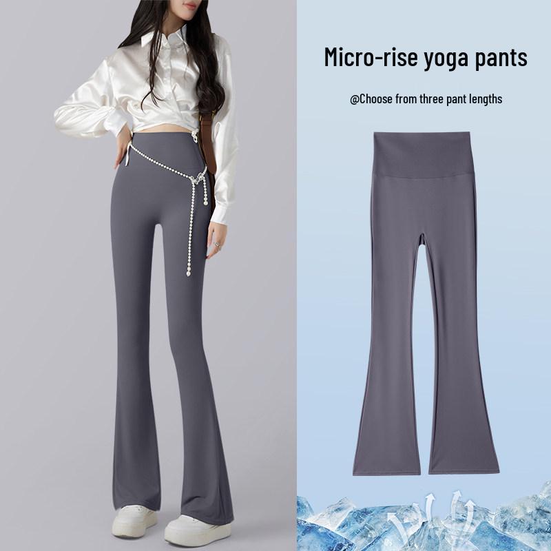 

Women s Tall Fit Ice Silk Flare Pants: Summer Thin, Tummy Control, Hip Lift, Perfect for Sports & Yoga M for 95-110 lbs