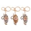 Keychain Pendant Sparkling Rhinestones Tiger Shape Charm Key Chain Strong Lobster Clasp Multi-Functional Key Holder