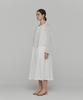 Amomento Sheer Shirring Hooded Blouse_White