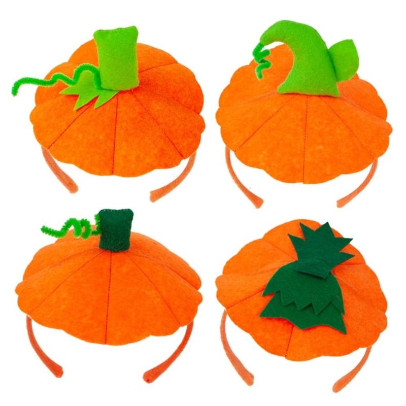 2Pcs Halloween Pumpkin Dress up Kits Includes Pumpkin Hairband Skirt