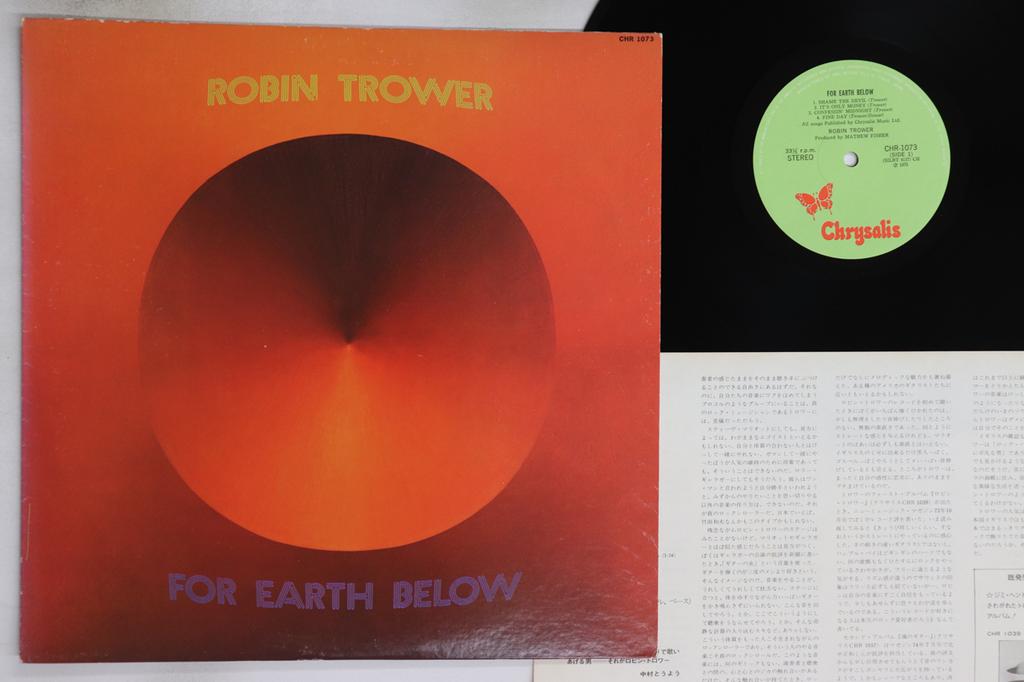 LP Record ROBIN TROWER - For Earth Below CHR1073 CHRYSALIS 1975 Japan Rock Used