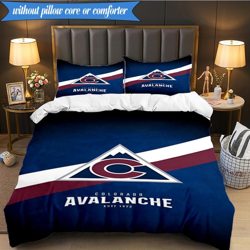 3PCS Avalanche Team Spirit Bedding Set,Including 1pc Duvet Cover And 2pcs Pillowcases Perfect for Bedroom, Dormitory, Fan Christmas Gift