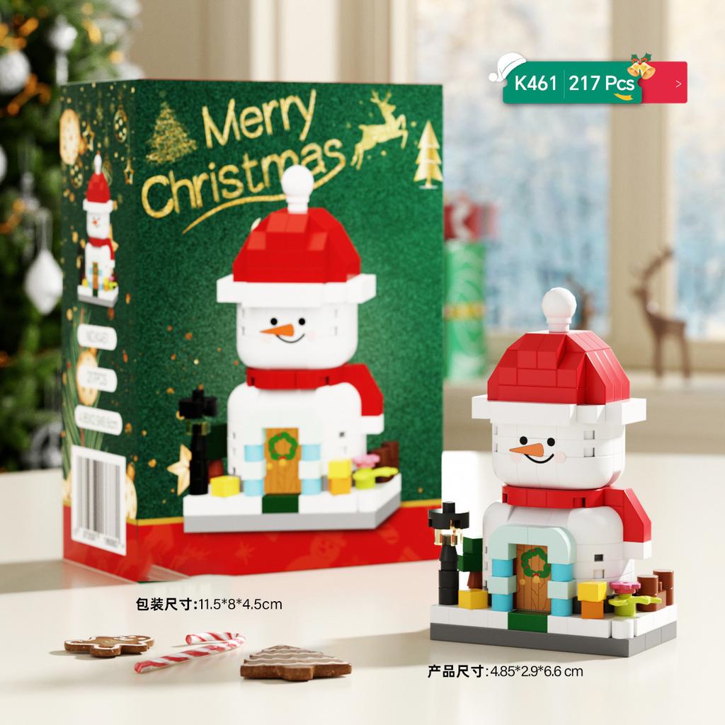 Christmas Tree Moc Building Blocks for Adults Boy Reindeer DIY Brick Construction Set Desk Decor Holiday Gift Aseemby Models Toy