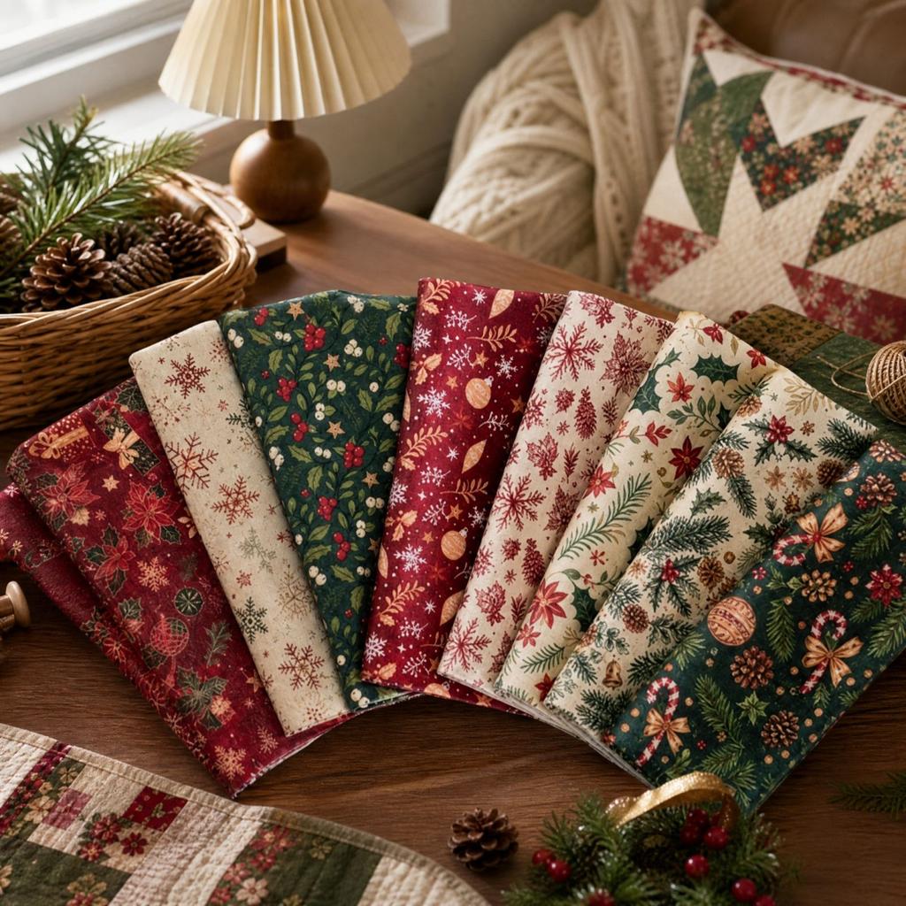 Christmas Tree Plaid Fabric Bundle for Patchwork, Sewing, Quilting and DIY Projects