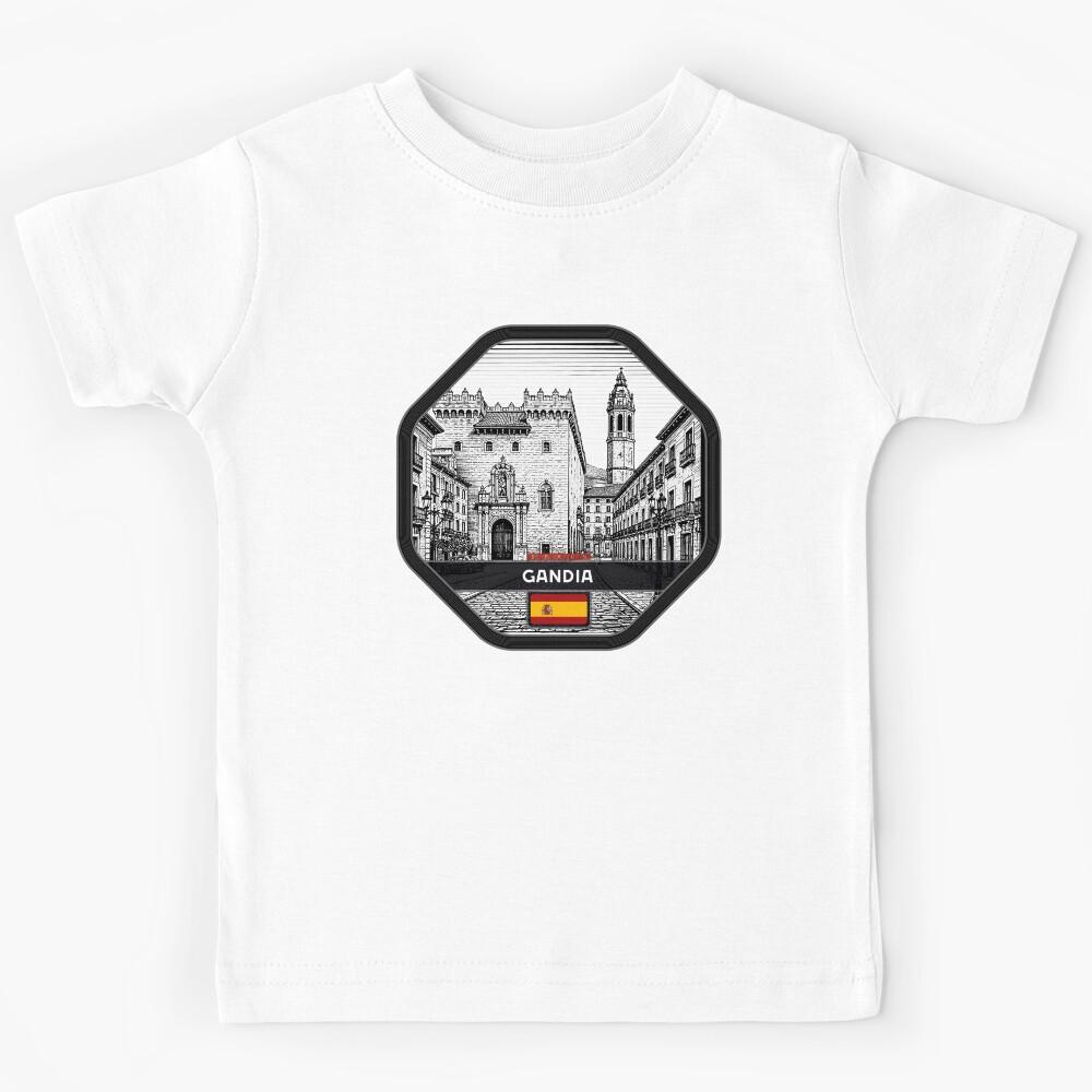 Gandia Spain Linocut Style  Kids T-Shirt 120