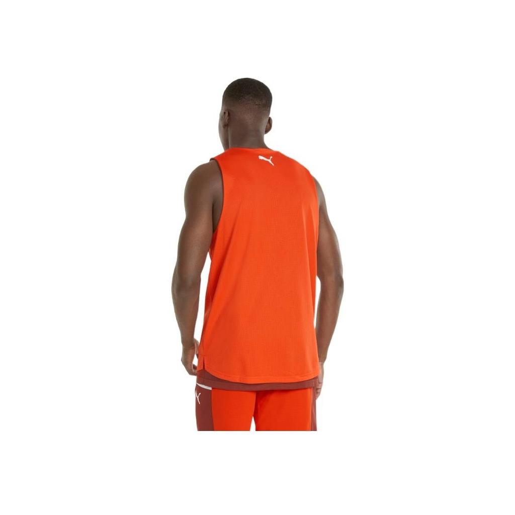 Puma Tiger Head Logo Print Breathable Straight Sleeveless Basketball Tank Top Men Tops Red 534195-03