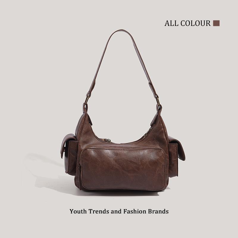 Retro one-shoulder underarm sweet cool hot girl motorcycle bag