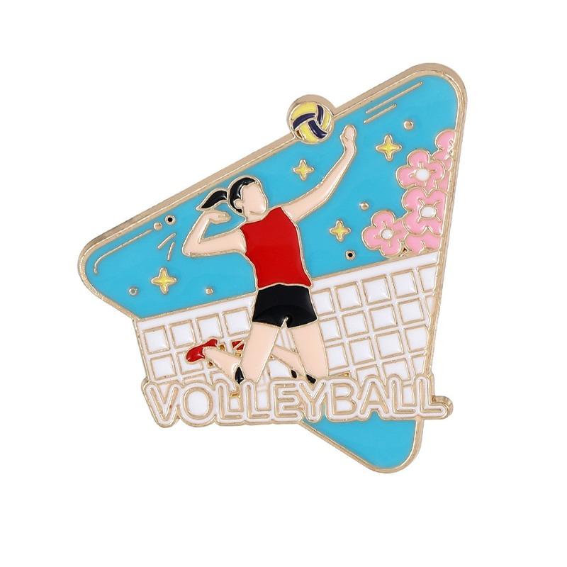 1Pc Cartoon Basketball Football Badminton Metal Badge Student Backpack Hat Denim Coat DIY Deco Lapel Pins Boy Couple Brooch
