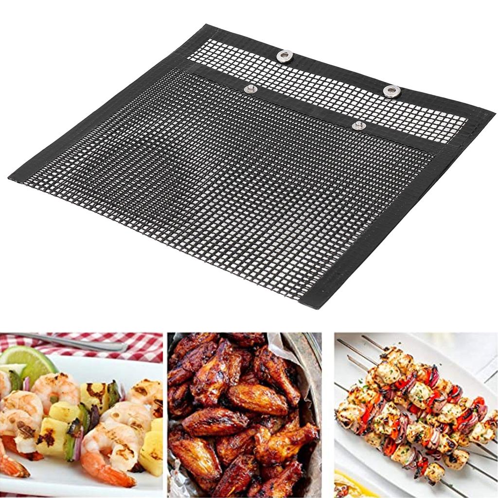 NonStick Grill Mesh Bag High Temperature Resistant BBQ Bag for Electric Gas Charcoal Grill(L )