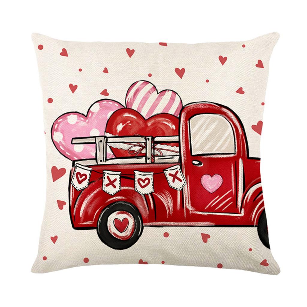 Kissenbezug Valentinstag Leinendruck Sofa Dekorativer Kissenbezug