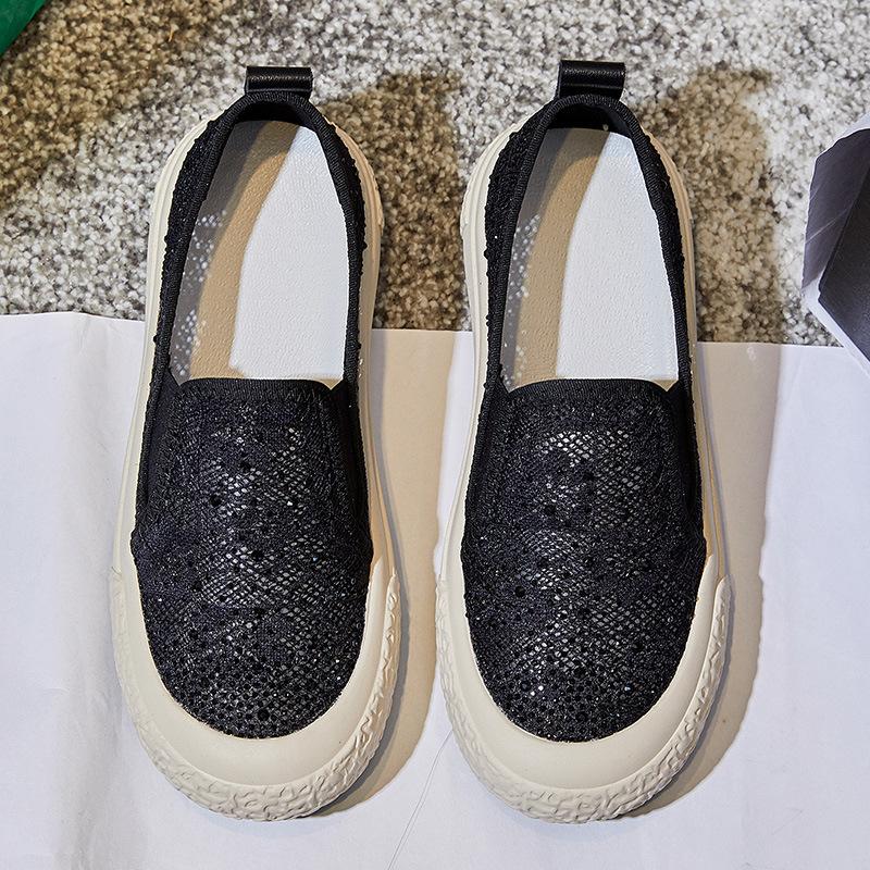 

Кожаные туфли для рыбалки женские 2025 весна новые женские повседневные туфли на плоской подошве женские модные туфли с одной педалью и неглубоким горлом 33 чёрный