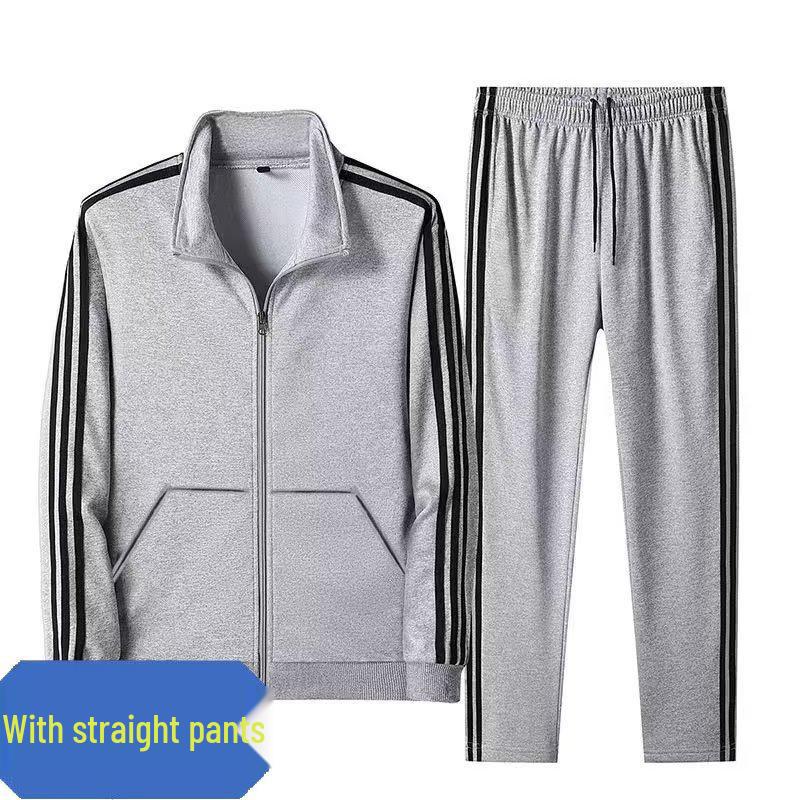 Men's Youth Stand-up Collar Sports Casual Set - Spring/Autumn Dance Team Uniform