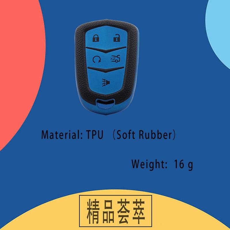 TPU Leather Car Remote Key Cover Case Shell Key Fob for ATS CT6 CTS DTS XT5 ESV SRX STS XTS ELR Escalade Protector Holder