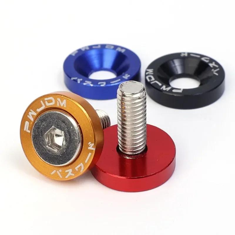 20pcs Lug Nuts Jdm Car Modification M6 Gasket Concave Screw 1.9cm Hexagonal Fasteners A Set Screw Fender Bumper Engine Aluminum