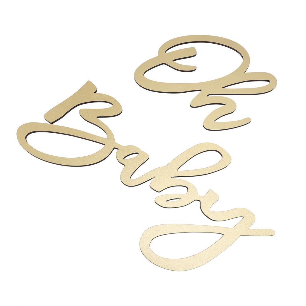 Oh Baby Wooden Sign Plaque Oh Baby Sign Cutout for Gender Reveal Parties Nursery Decor Gold