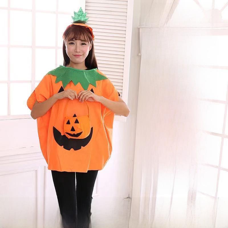 Halloween Costumes: Pumpkin-themed Attire for Adults & Kids with Makeup, Hats & Show Clothes
