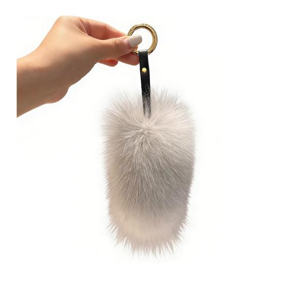 

Plush Soft Fabric Child-friendly Keychain with Sturdy Metal Clip Wallet Backpack Car серый