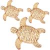 Threehoney 3 Pcs Sea Turtle Beach Theme Decor 2 Size Handmade Wicker Sea Turtle Wall Decor Hanging Coastal Nautical Sculpture for Boho Bathroom
