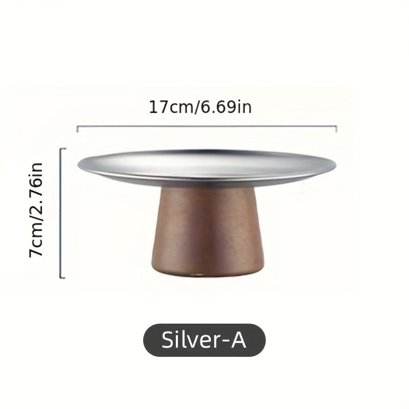 Stojan na dort 17/20/22cm, tác na dort, stojan na ovoce, dřevěná základna, nerezový stůl na čaj, odpolední čaj, stojan uprostřed