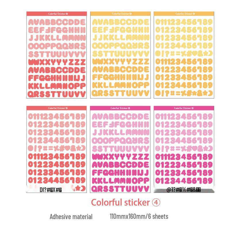 Korean Alphabet & Number Dots Sticker Set for Journals