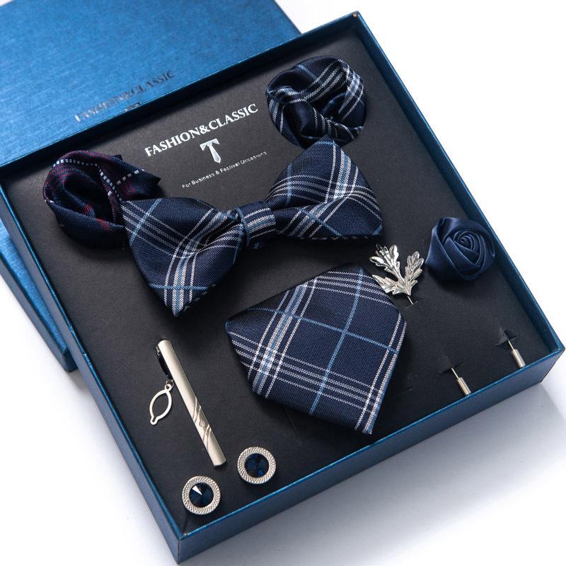 

Men s 8-Piece Formal Accessory Set: Bow Tie, Corsage, Brooch, Cufflinks for Weddings.
