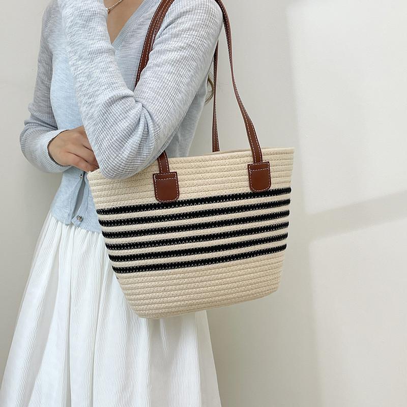 Casual Beach Tote Bag Large Capacity Woven Shoulder Bag For Women Summer Style