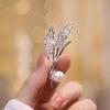 Elegant Zircon & Freshwater Pearl Wheat Brooch