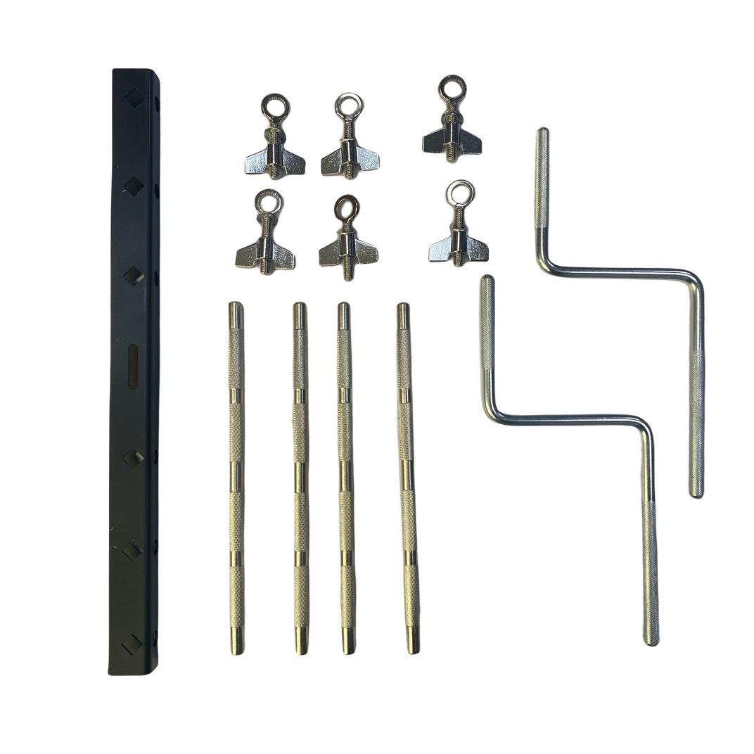

Plastic Clapper, Cowbell with Golden Clip, Wooden Fish, Cowbell Stand Multifunction Cowbell Stand (Black Rod Only)