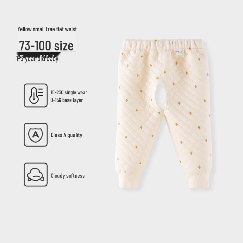 Boys' and Girls' Padded Winter Pants - Warm, High Waist, Open Crotch, Cotton for Belly Protection