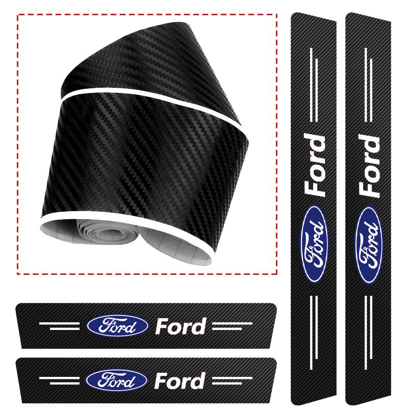 xqzvd1 Car Door Sill Anti-scratch Stickers Carbon Microfiber Sticker For Ford Edge Explorer Transit Ranger Kuga MK2 MK7 Fusion Ecosport