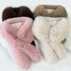 Herren Damen Kunstfuchsfell Magnetischer Schal Dick Warm Halskragen Einfach Vielseitig Winter Plüsch Nackenschutz