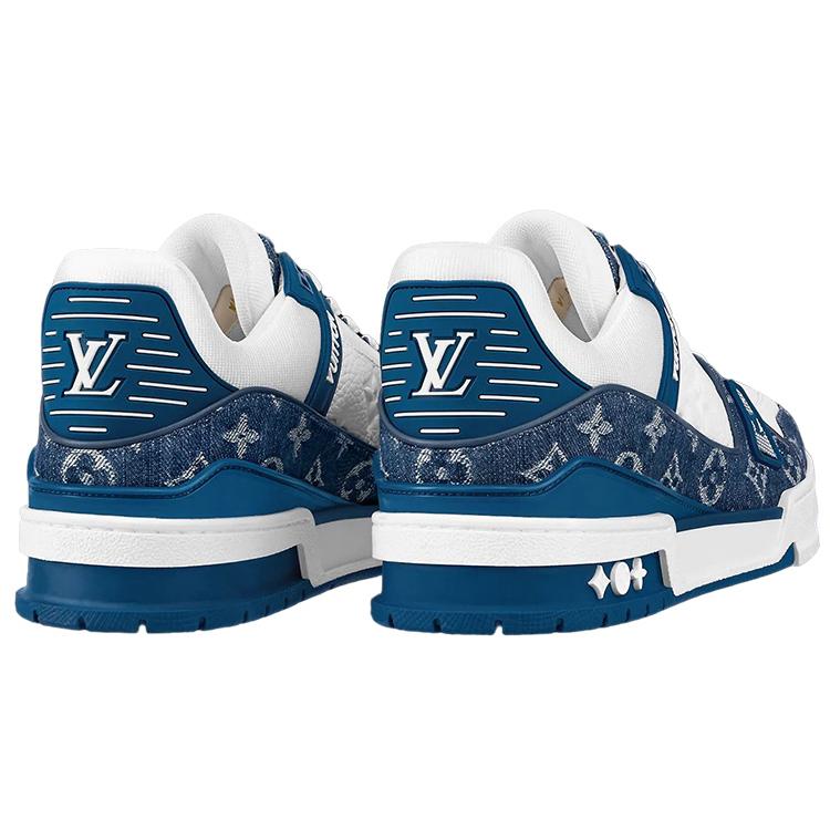 Louis Vuitton Trainer Low Top Skateboard Shoes Men's Sea Blue 1A9JGN( )