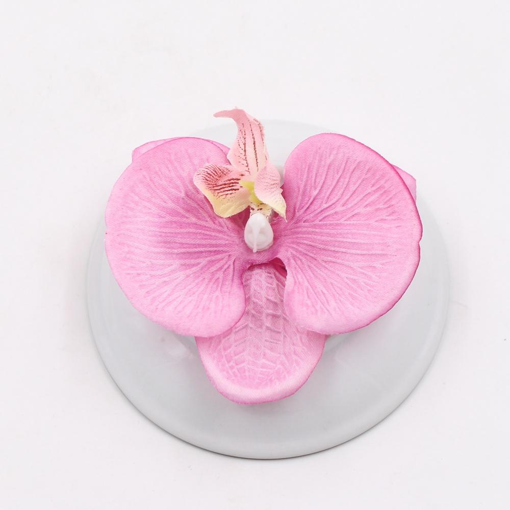 10Pcs 8cm Silk Butterfly Orchid Artificial Flower Heads for Home Room Wedding Decoration DIY Craft Wreath Gifts Accessories