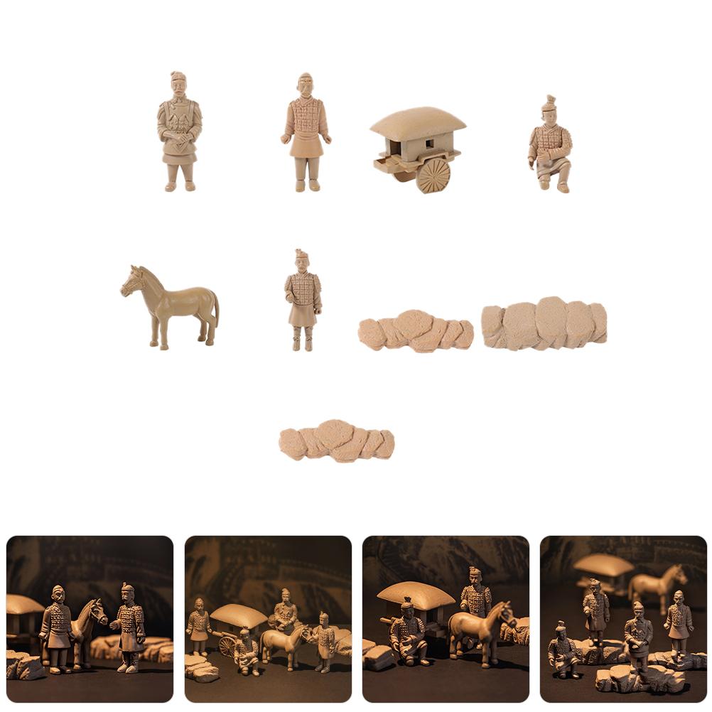 

Терракотовые воины и лошади, маленькие украшения, фигурка солдата, демонстрационная статуэтка, декор, аксессуары, практичный рабочий стол из ПВХ 5.80X2.50X2.50CM