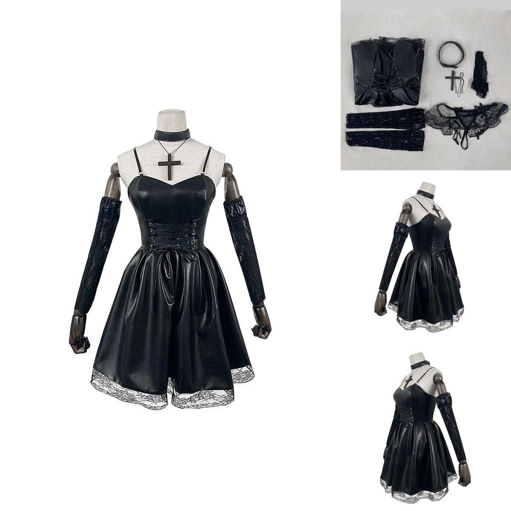 Stylish Misa Amane Death Note Anime Cosplay Black Dress For Halloween And Parties