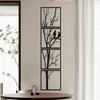 4pcs Set Bird Branch Wall Art, Large Black Metal Decor for Indoor Outdoor, Holiday Gift for Halloween Christmas New Year
