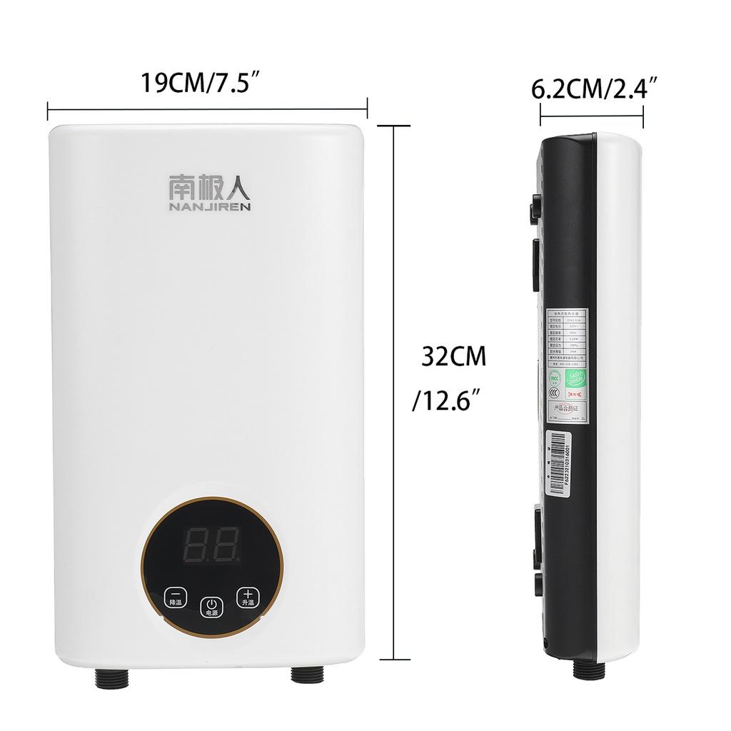 220V IPX4 Waterproof Instant Electric Water Heater Home Intelligent Constant Temperature and Rapid Heating Small Shower Bath Machine 6000W
