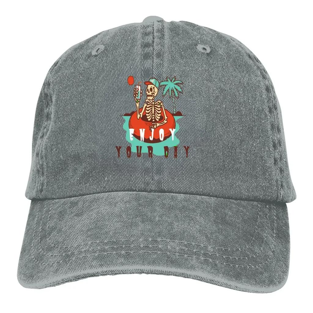 Genieße deinen Tag Klassische Baseballkappe Herrenhüte Damen Visorschutz Snapback Mexikanischer Schädel Santa Muerte Kappen