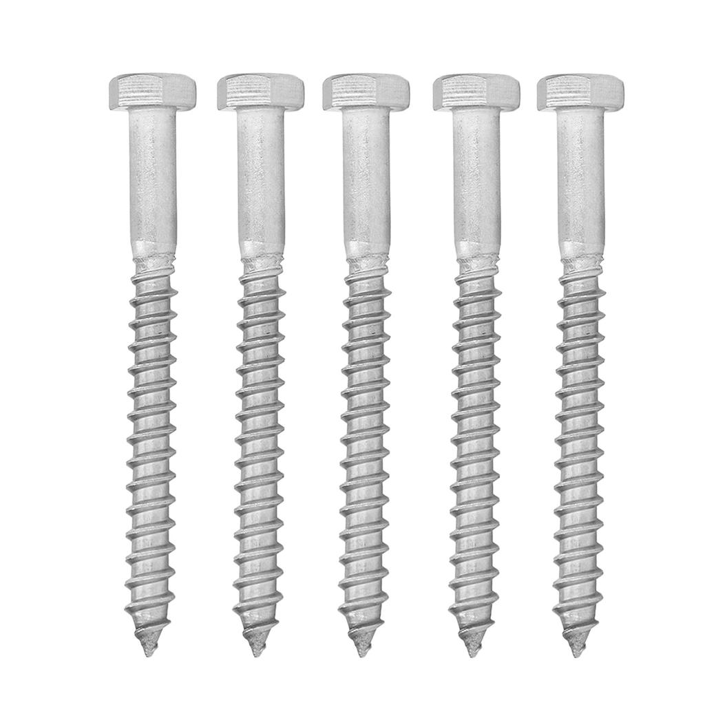 304 Stainless Steel Half Thread Bolt Wood Hex Lag Screws Self Tapping Wood Coach ScrewM8x120MM