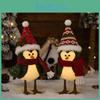 Adorable Christmas Led Bird Figurine With Colorful Hat Perfect For Holiday Decor Gifts