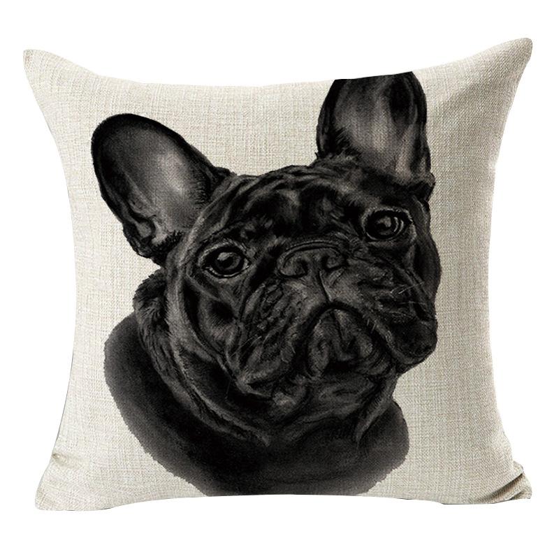 Cute French Bull Animal Series Home Linen Pillow Case Home Sofa Cushion Pillow