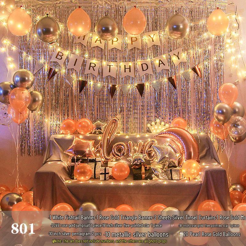 Romantic Birthday Balloon Set: High-End Decorations for Boyfriend or Girlfriend