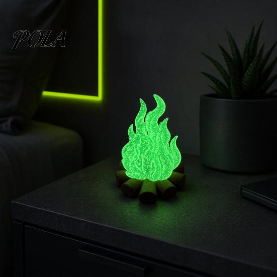 Artistic Handcrafted Decorations 3D Printed Glow in The Dark Campfire Ornament, Centerpiece, Firewood Lamp, Office Desk Art Pieces Creative