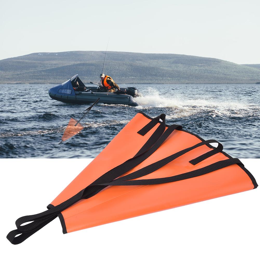 PVC Drift Sock Sea Anchor Traction Rope Buoy Floating Ball Sea Brake System for CanoeOrange