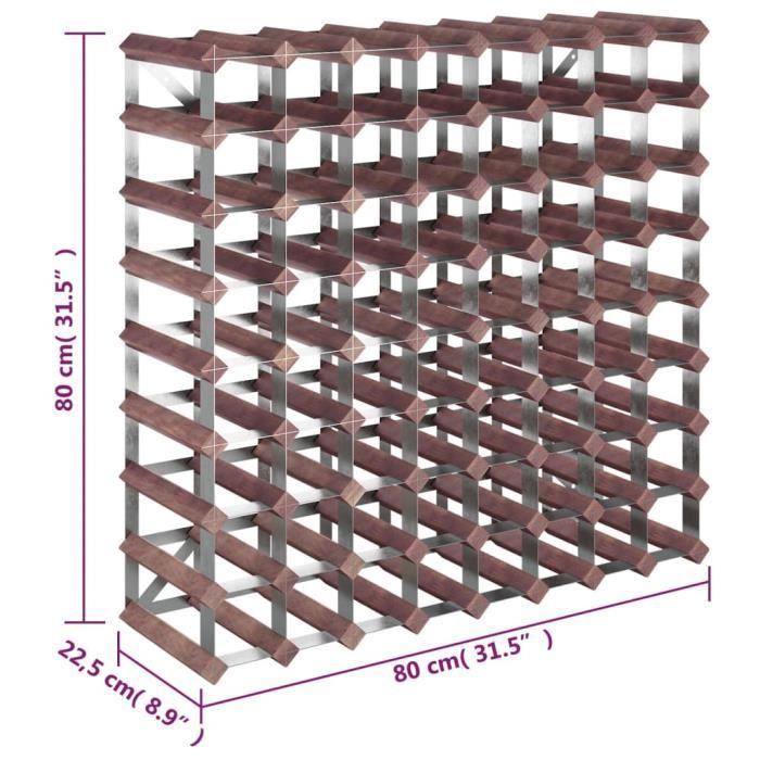 VidaXL Casier à bouteilles pour 72 bouteilles Marron Bois pin solide 340894